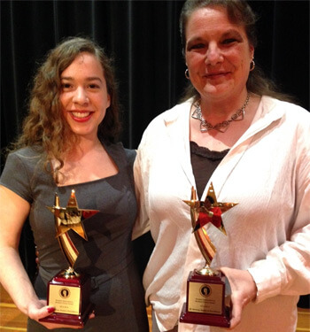 Gabriela Arriaga (left) and Jenna Jane, recipients of the 2014 Eli Whitney Award of Excellence