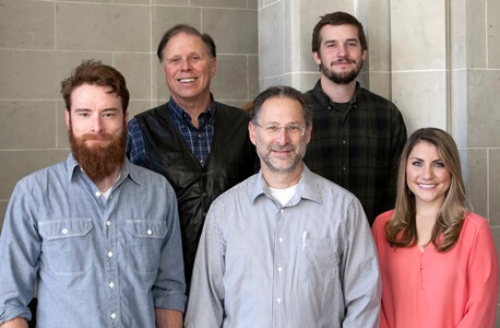 NIU geology department students and faculty participating in the WISSARD project include (left to right) Ph.D. candidate Tim Hodson, chief scientist Ross Powell, scientist Reed Scherer and graduate students Jason Coenen and Rebecca Puttkammer.