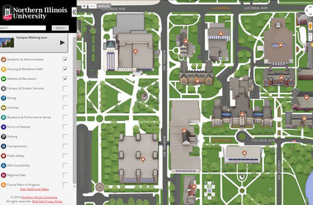 NIU interactive campus map