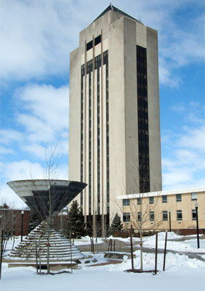 Holmes Student Center in winter