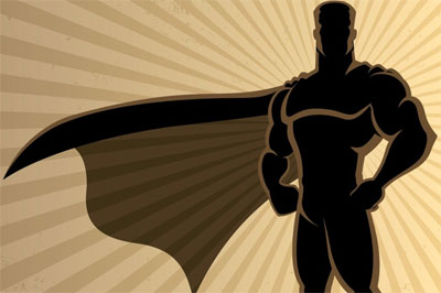 Silhouette of a superhero