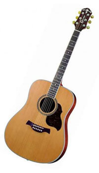 Photo of an acoustic guitar