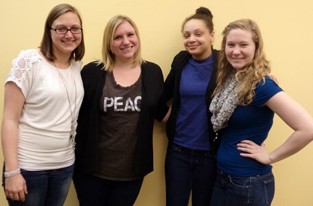 Students from the Community Organizations in a Digital World class include (left to right) Jennifer Sanchez, Julia Metz, Hayley Jackson and Amanda Nellett. 