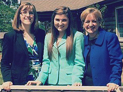 Lisa Roth (left) and Judy Santacaterina (right) join Julia Boyle at Berry College.