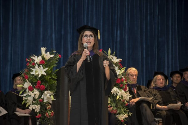 Lt. Governor Evelyn Sanguinetti addresses NIU Law's class of 2015