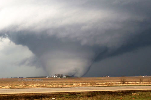 The April 9 tornado near Franklin Grove, Ill. Photo courtesy Walker Ashley, NIU Department of Geography